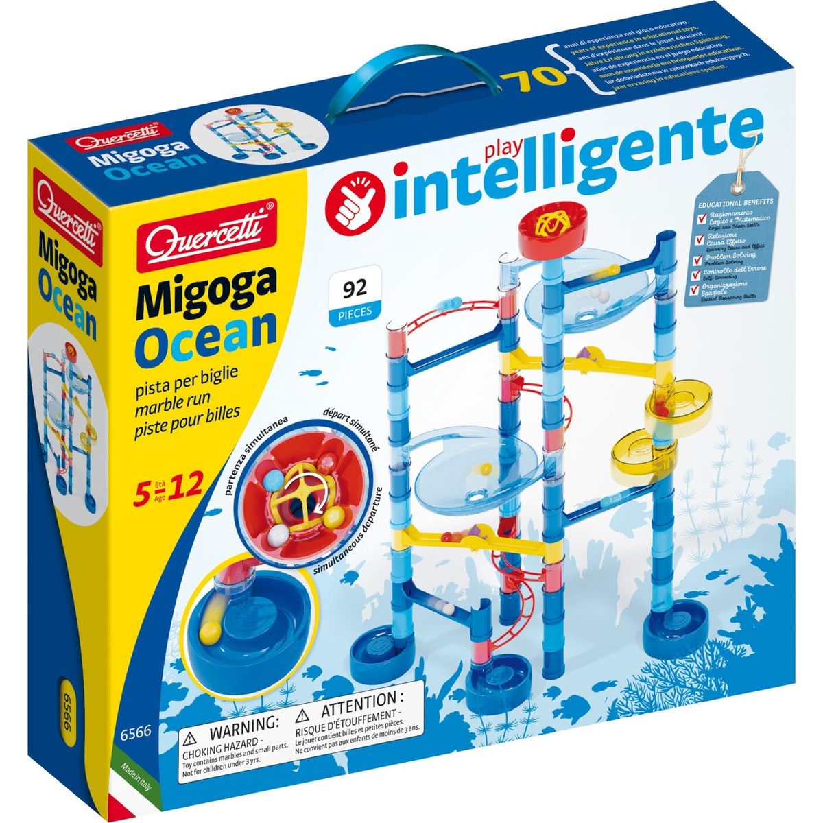 Quercetti - Kuglebane - Migoga Ocean Spinning Intelligente - 92 Dele