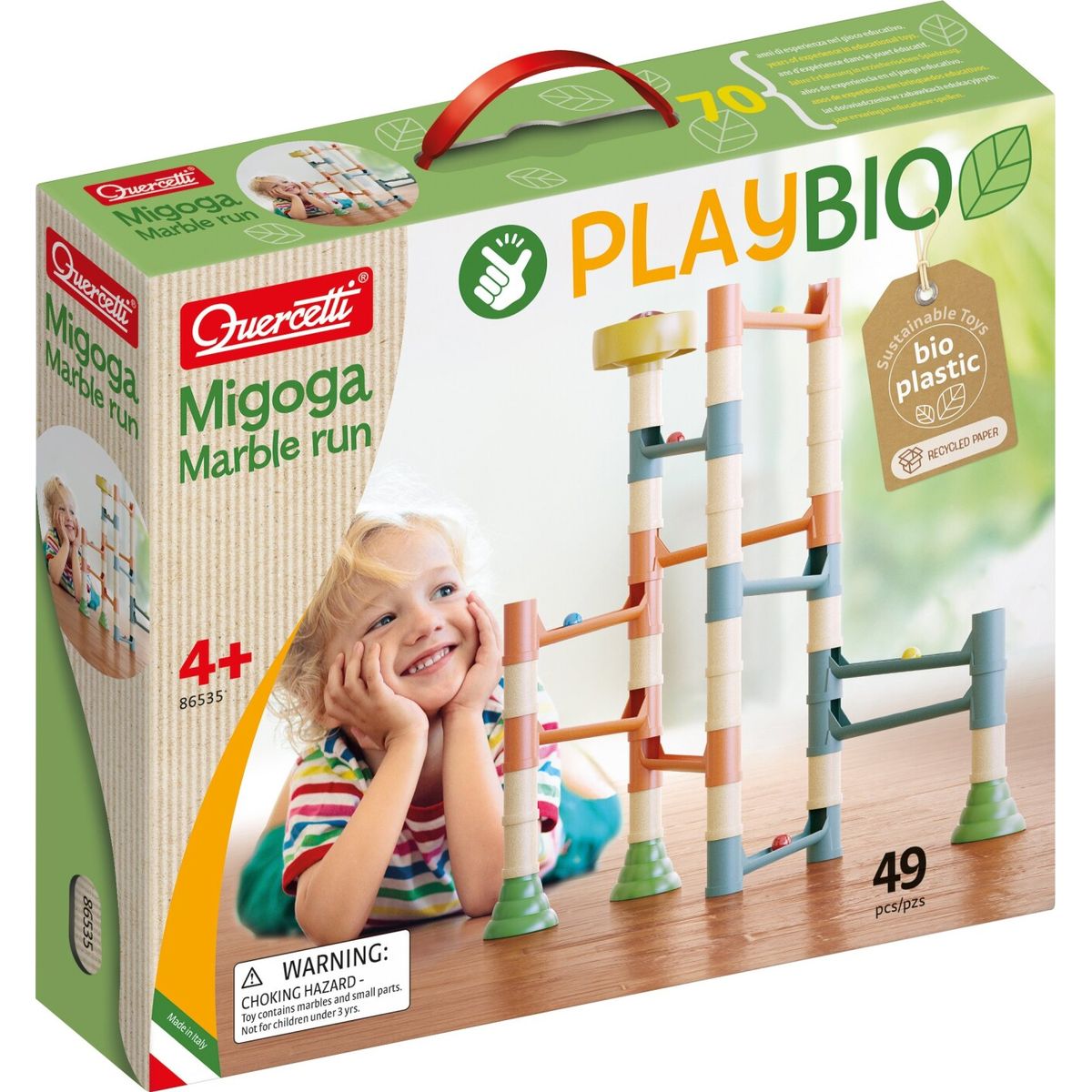 Quercetti - Kuglebane - Migoga Marble Run - Play Bio - Bioplast - 49 Dele