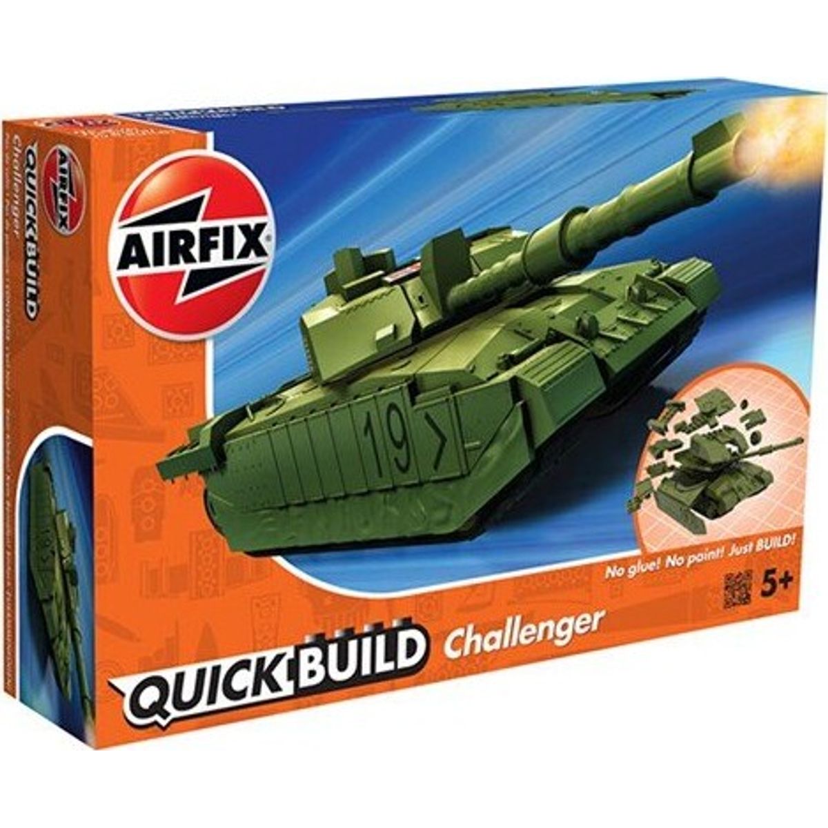 Airfix - Quick Build - Challenger Tank - Green - J6022