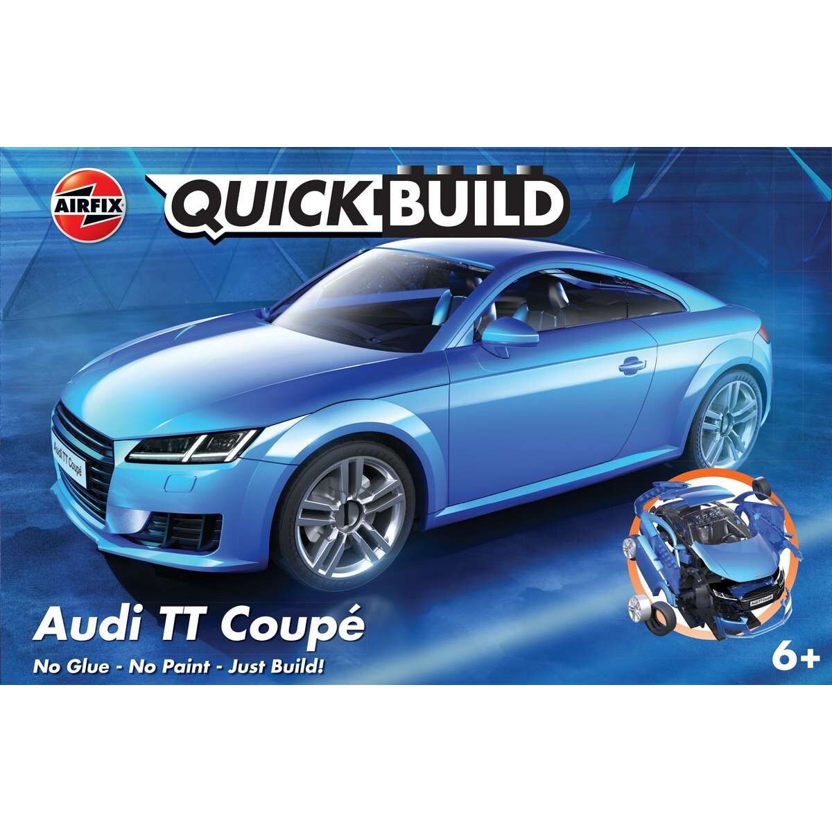 Airfix - Quickbuild Audi Tt Coupe Blue Model Bil Byggesæt - J6054