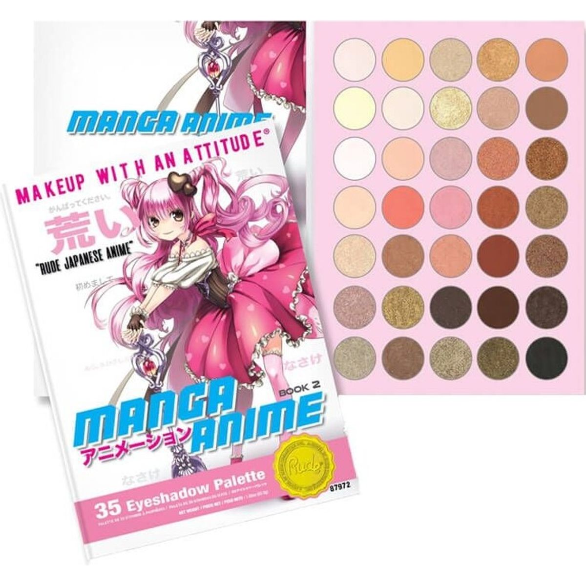 Rude Cosmetics - Eyeshadow Palette - Manga Anime - 35 Farver