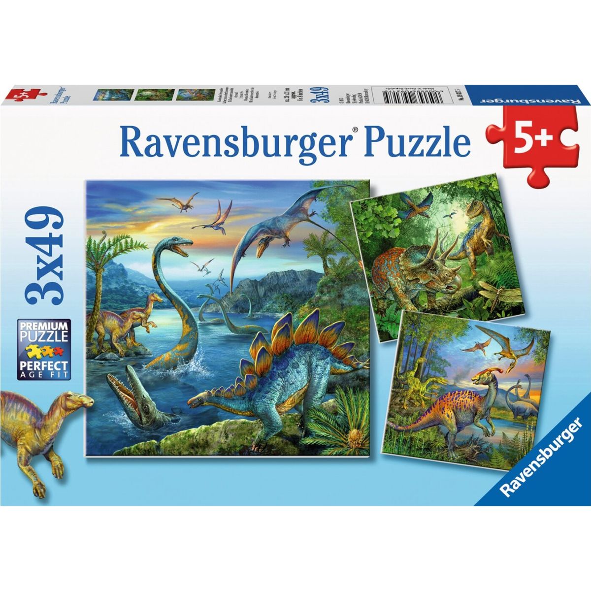 Dinosaur Puslespil - 3x49 Brikker - Ravensburger