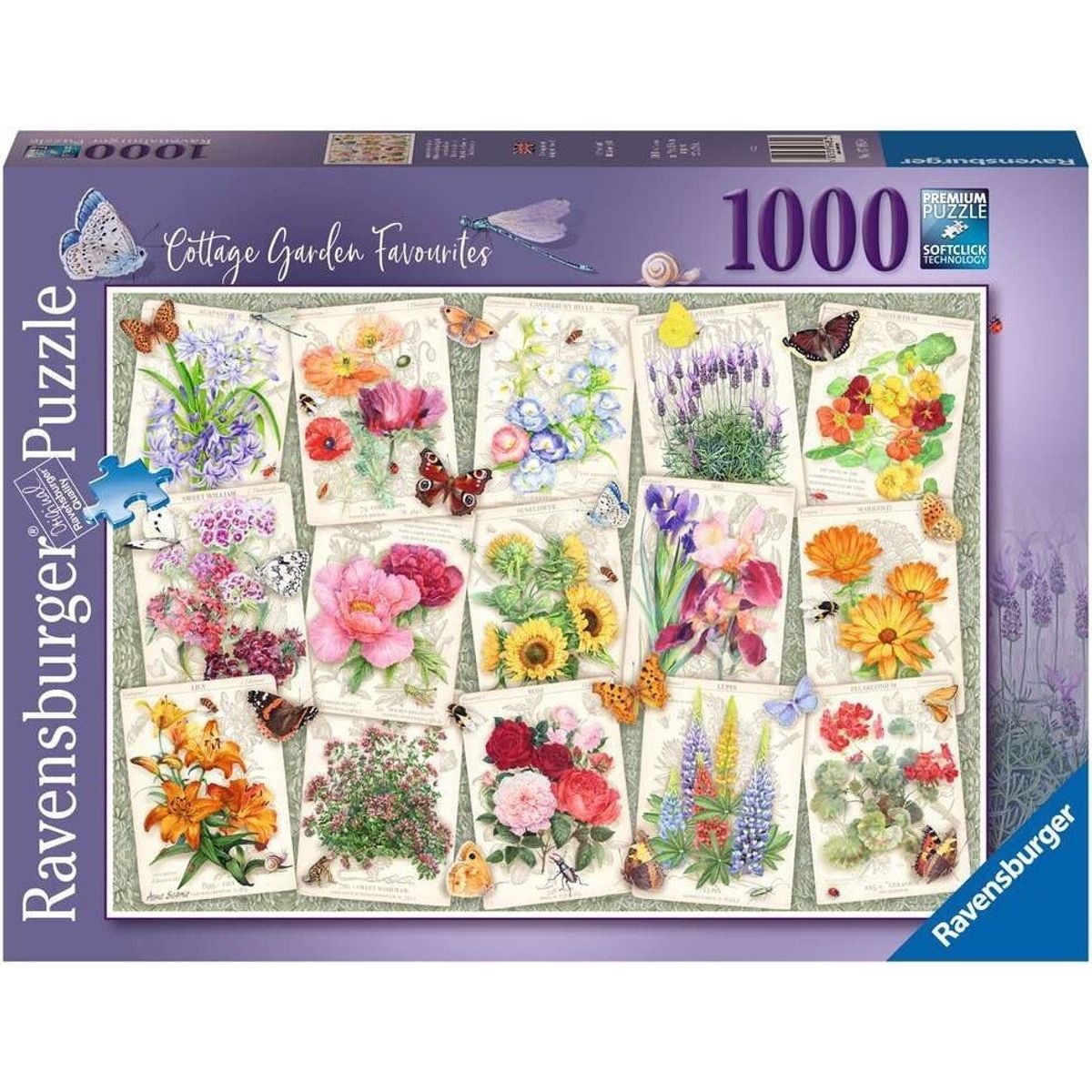 Ravensburger Puslespil - 1000 Brikker - Haveblomster