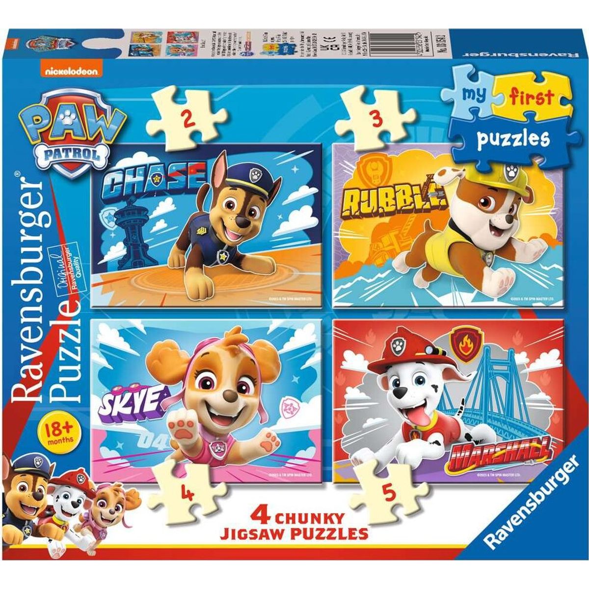 Paw Patrol Puslespil - My First Puzzles - 4 Stk - Ravensburger