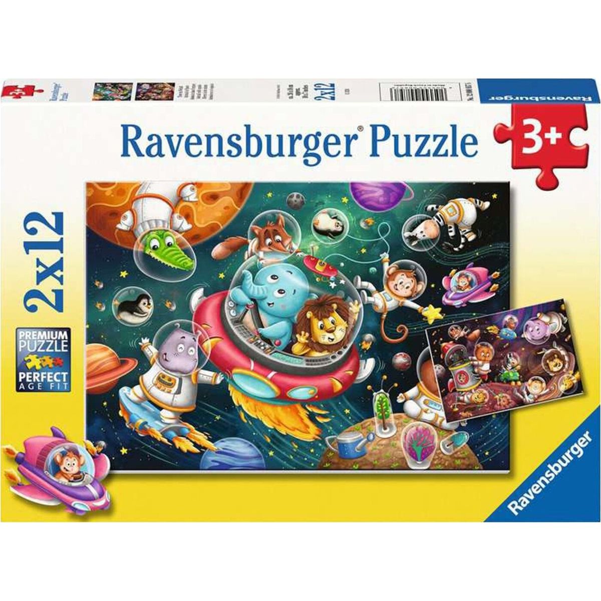 Ravensburger Puslespil - Dyr I Rummet - 2x12 Brikker