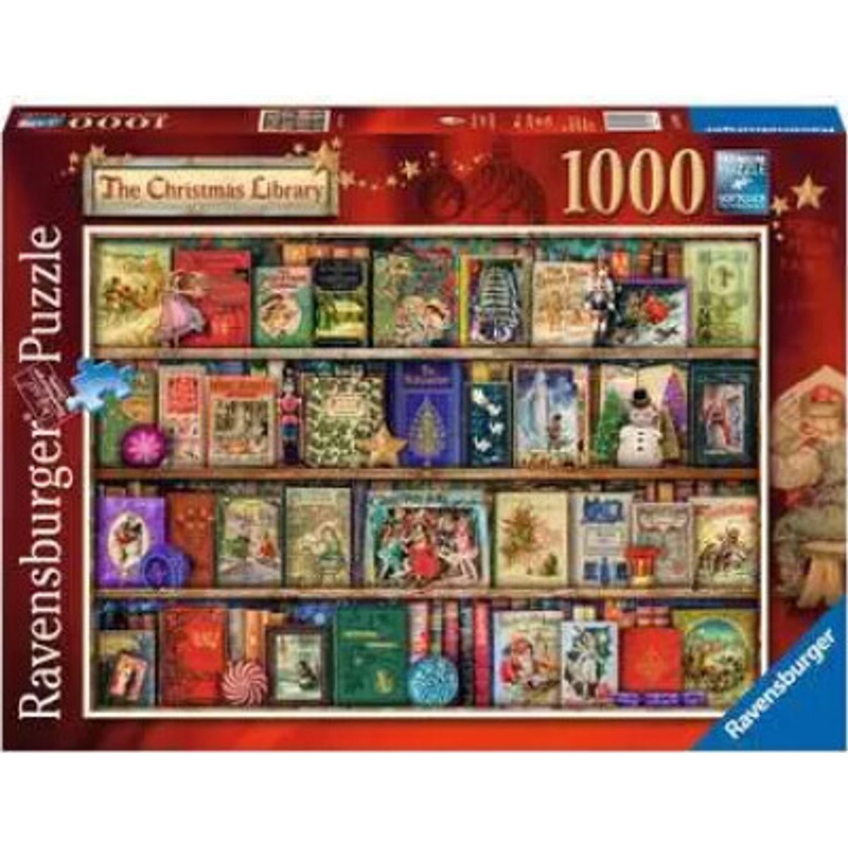 Ravensburger Puslespil - The Christmas Library - 1000 Brikker