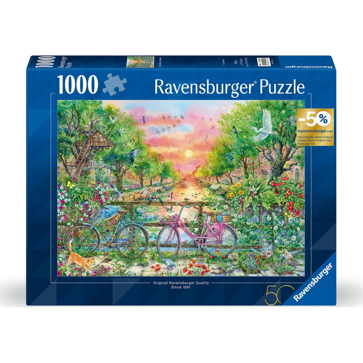 Ravensburger Puslespil - 1000 Brikker - Cykler I Amsterdam