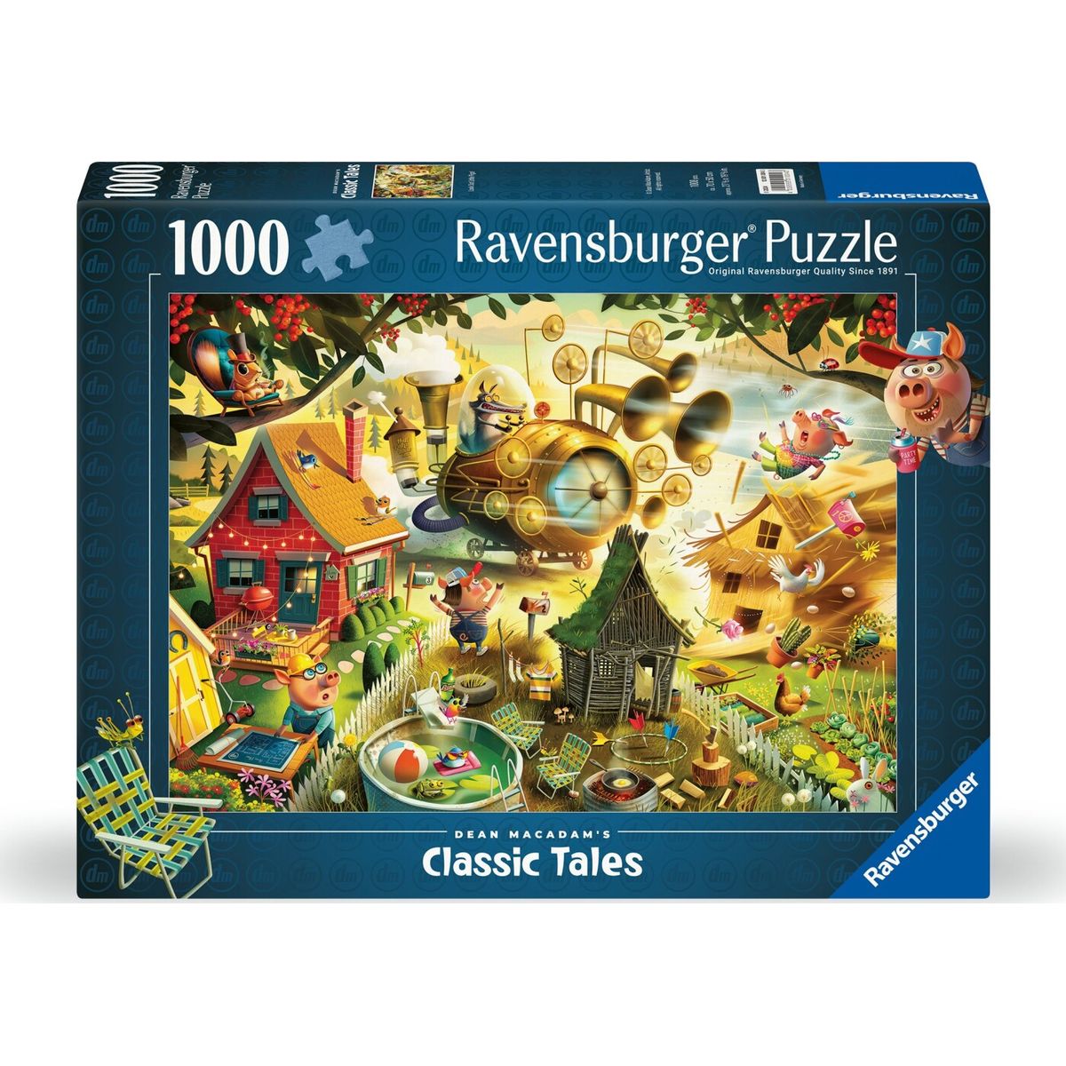 Ravensburger Puslespil - Look Out Little Pigs - 1000 Brikker