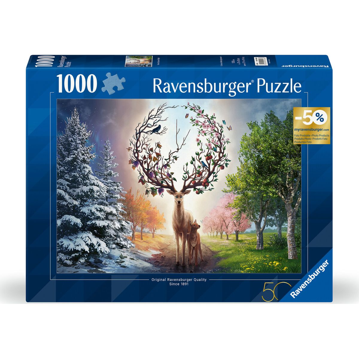 Ravensburger Puslespil - Magical Deer - 1000 Brikker