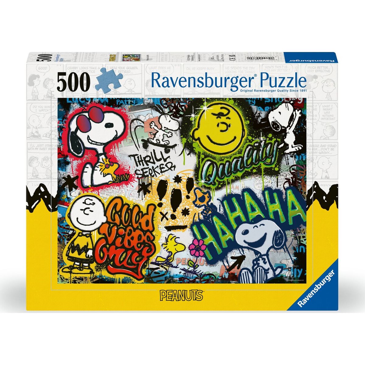 Ravensburger Puslespil - Peanuts - Snoopy And Friends - 500 Brikker