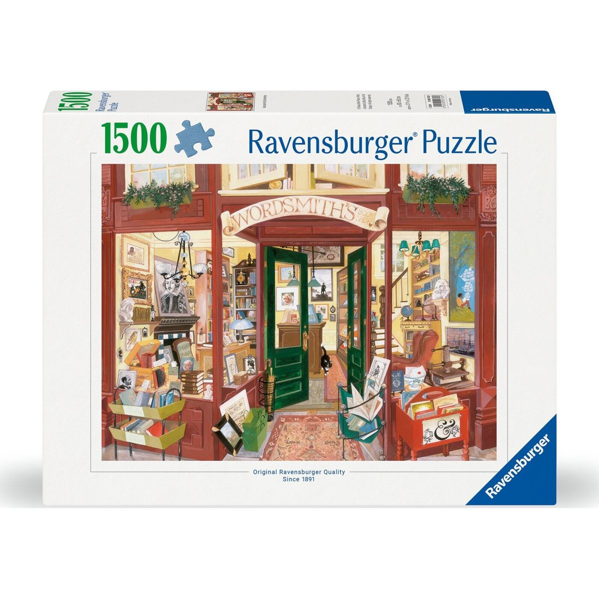 Ravensburger Puslespil - Wordsmith's Boghandel - 1500 Brikker