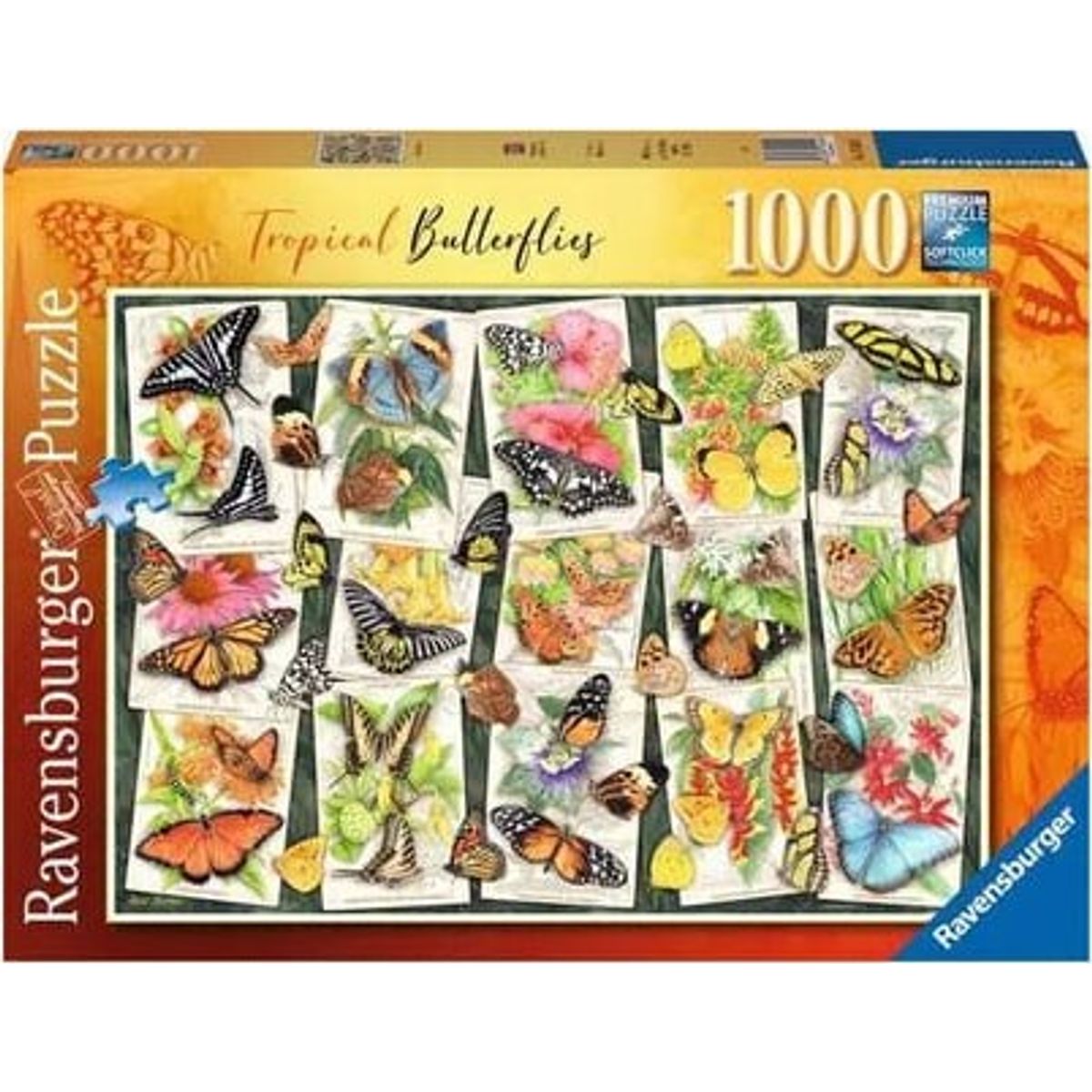 Ravensburger Puslespil - 1000 Brikker - Tropiske Sommerfugle