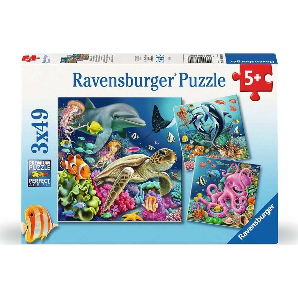 Ravensburger Puslespil - Dyr Under Vand - 3x49 Brikker