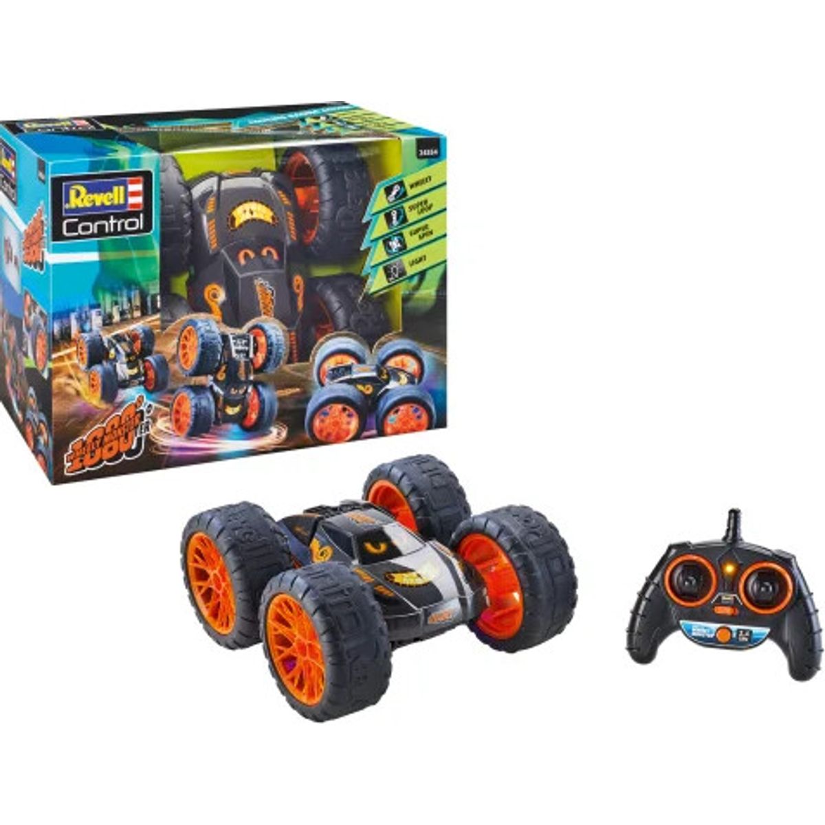 Fjernstyret Stuntbil - Wheely Monster - 25 Cm - Revell Control