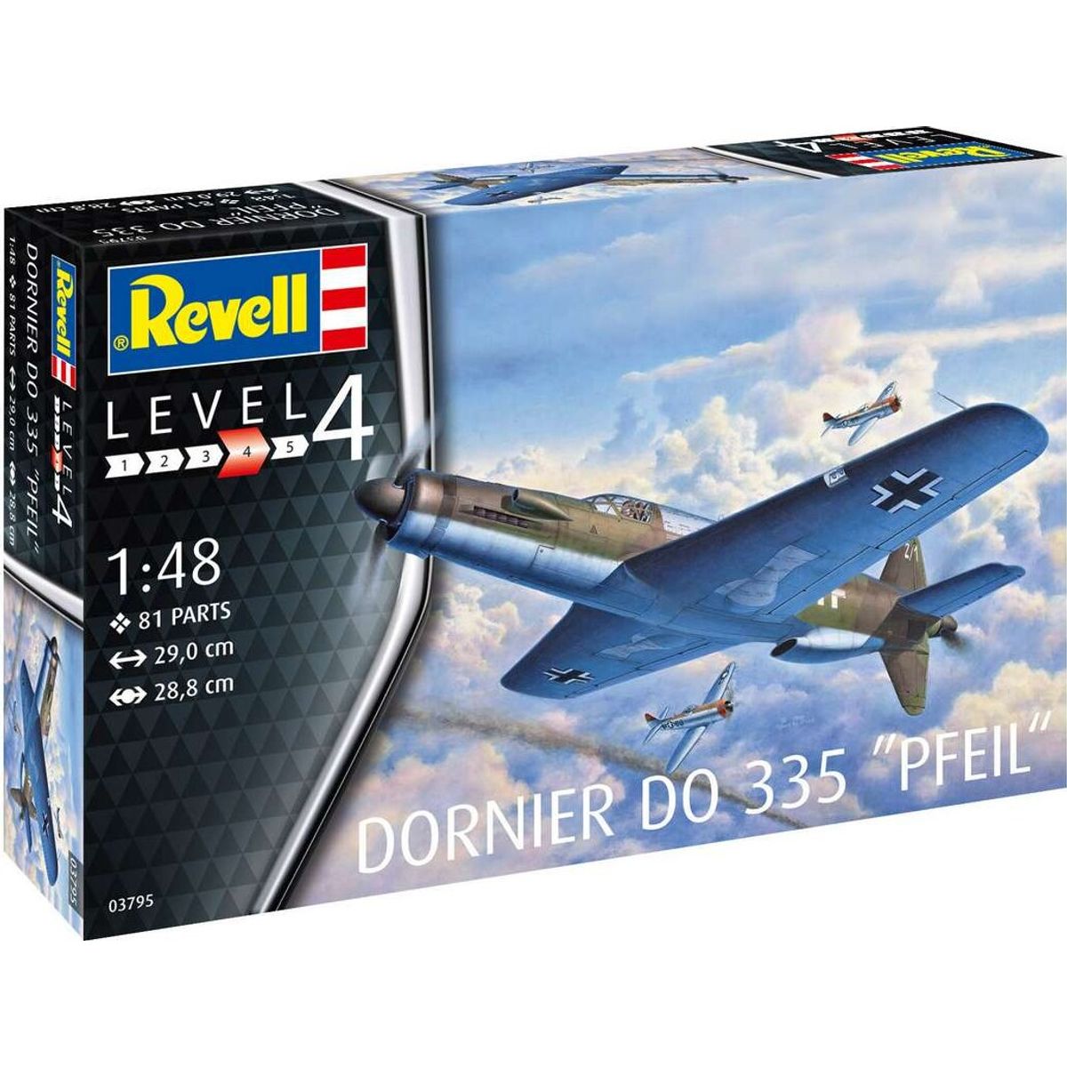 Revell - Dornier Do 335 Pfeil Modelfly - 1:48 - Level 4 - 03795