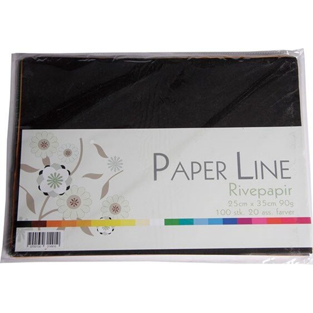 Rivepapir - 25 X 35 Cm - 20 Farver - 100 Stk - Paper Line