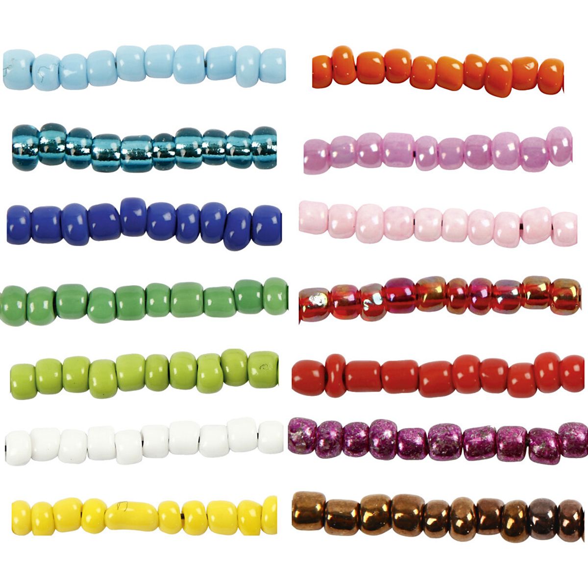 Rocaiperler - Glasperler - ø 3 Mm Hul 0,6-1,0 Mm - Flere Farver - 14x25 G