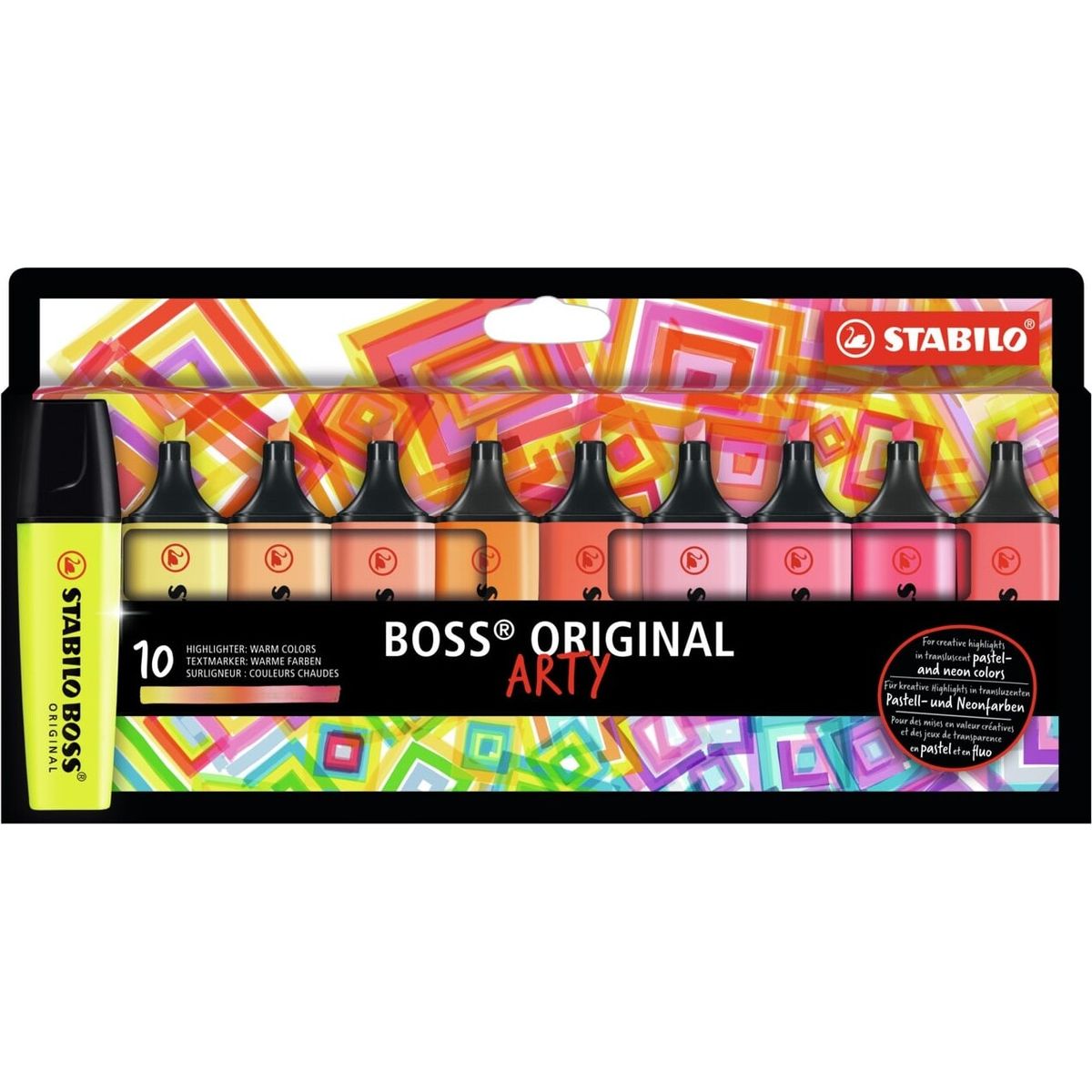 Stabilo - Highlighter Boss Original Arty - Varme Farver (10 Stk)