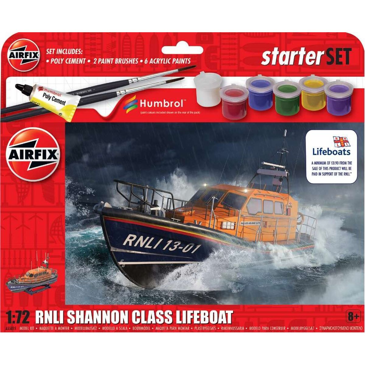 Airfix - Starter Set Rnli Shannon Class Lifeboat - 1:72 - A55015