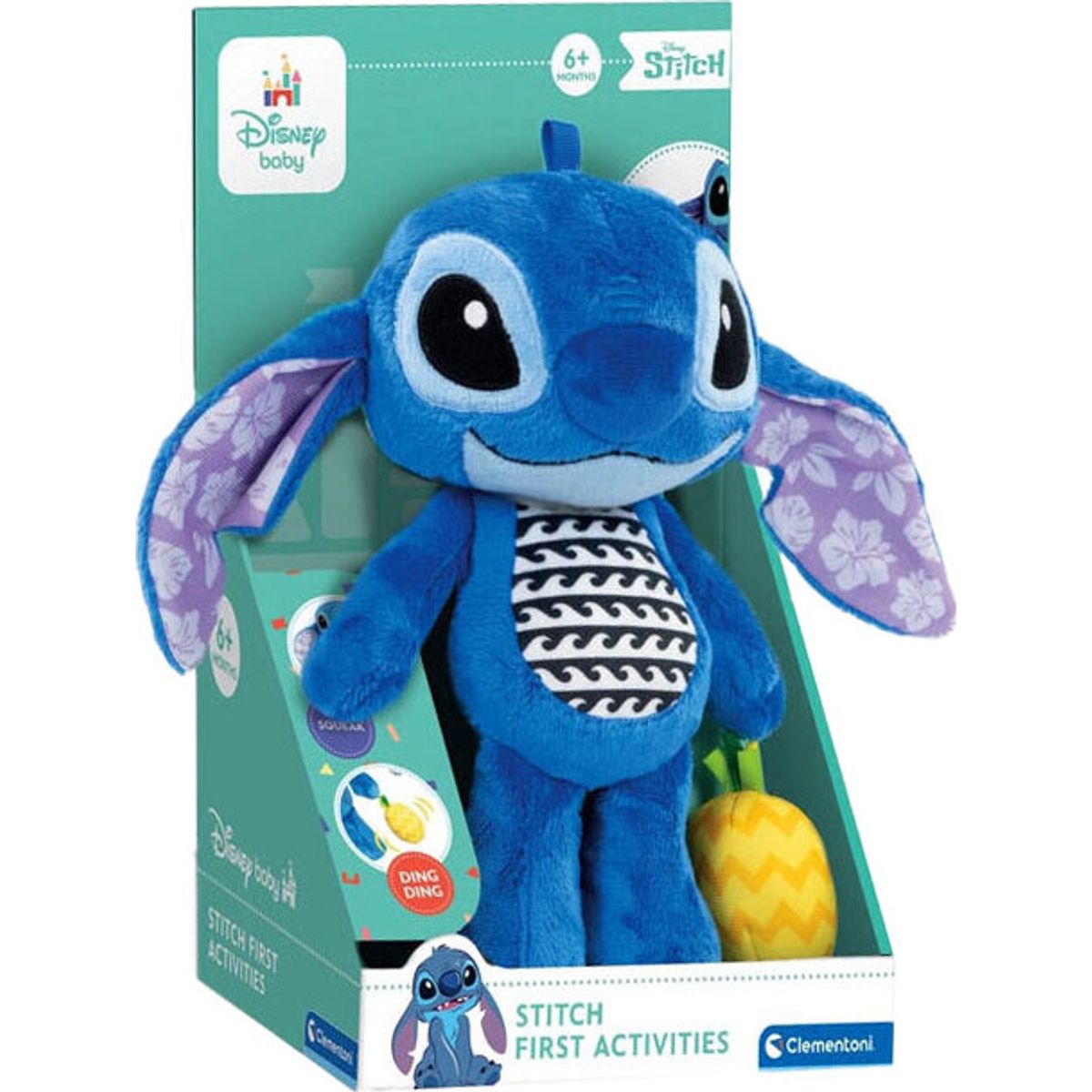 Stitch Bamse Med Ananas Rasle - Disney Baby - Clementoni