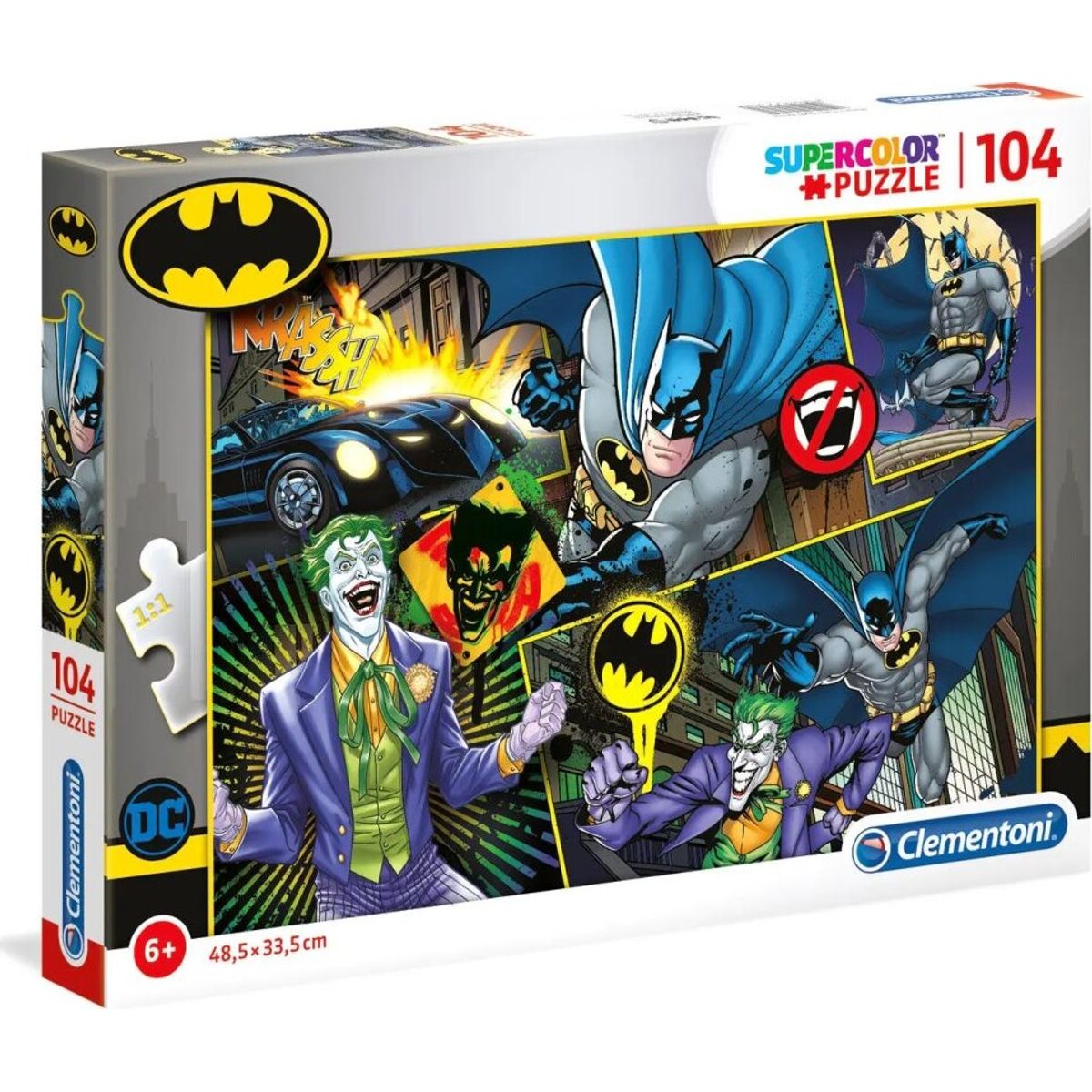 Batman Puslespil - Super Color - 104 Brikker - Clementoni