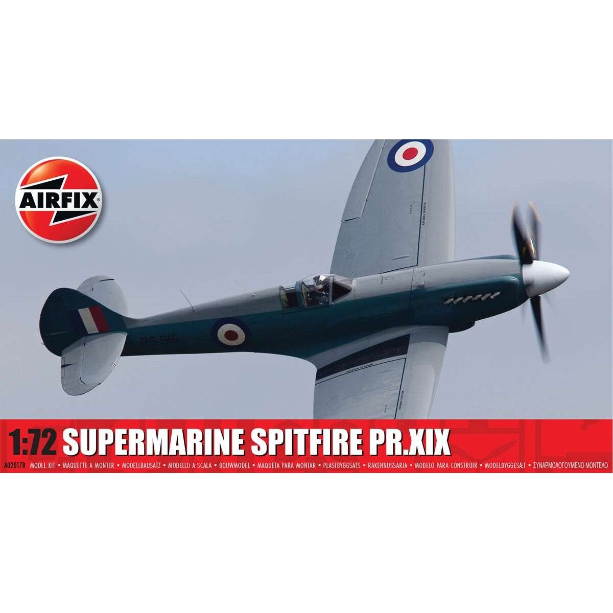 Airfix - Supermarine Spitfire Pr.xix Fly Byggesæt - 1:72 - A02017b