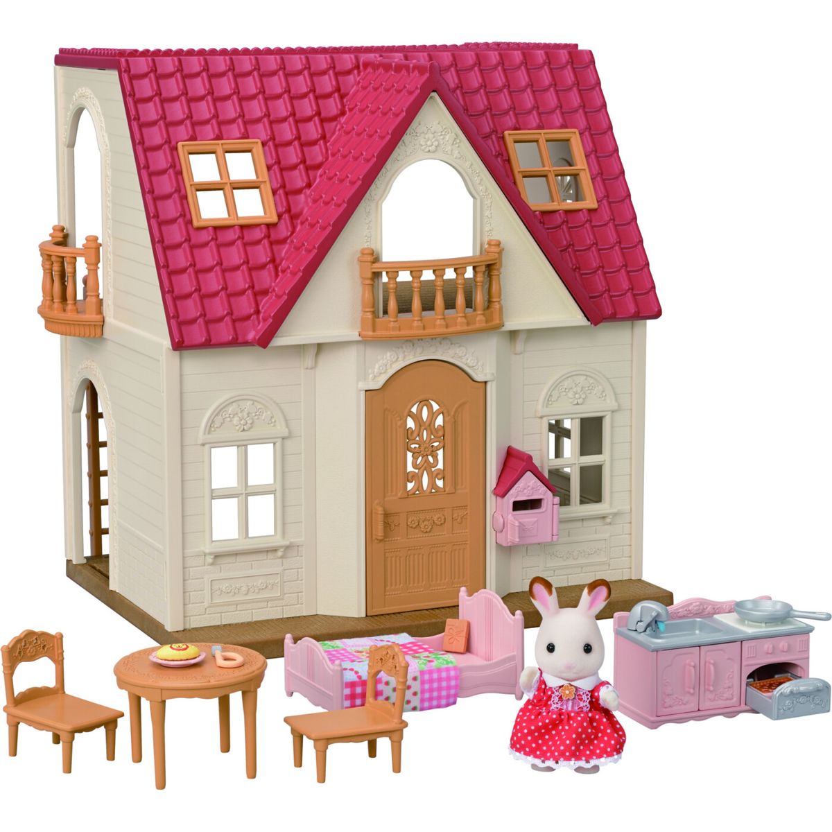 Sylvanian Families - Hus Med Møbler Og Kanin Figur - 15 Dele - 5567