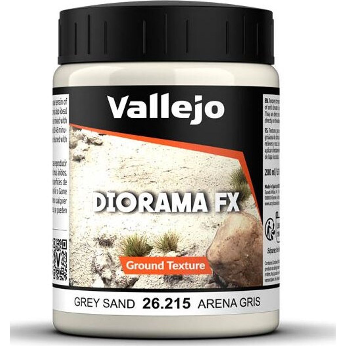 Vallejo - Diorama Fx - Ground Texture - Grey Sand - 200 Ml