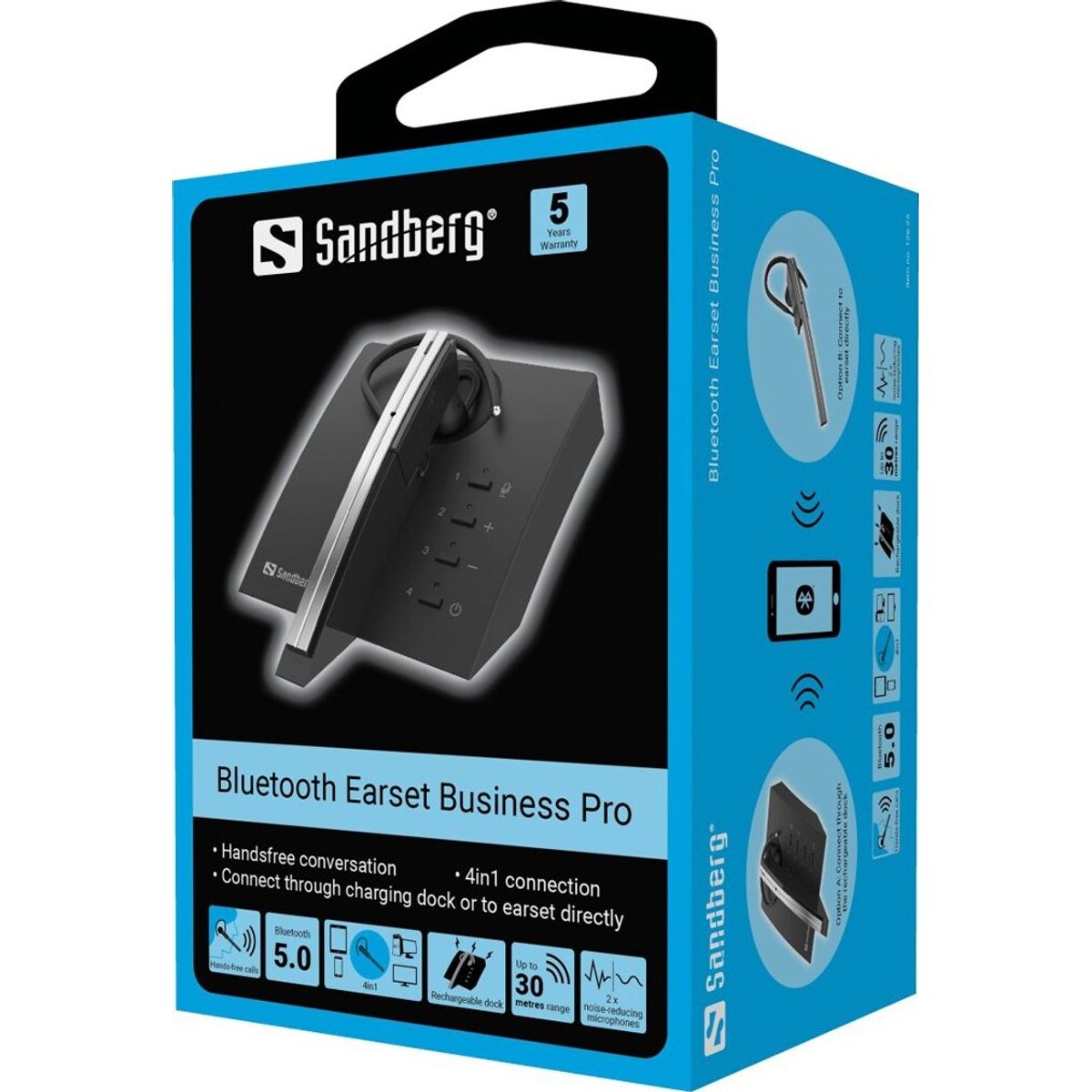 Sandberg - Bluetooth Earset Business Pro - Chat Headset