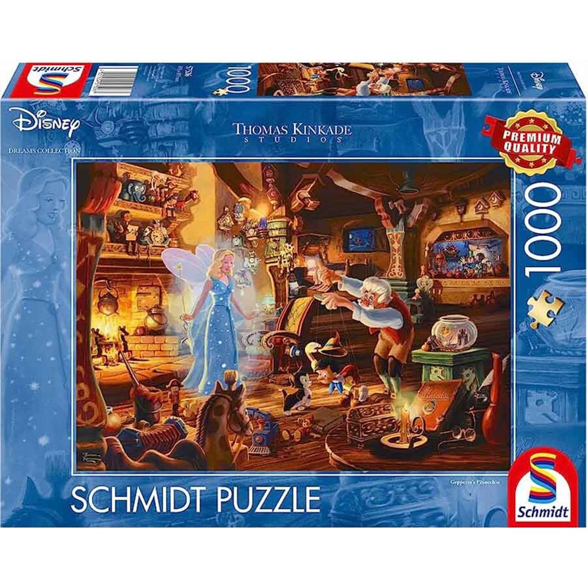 Disney Puslespil - Thomas Kinkade - Pinocchio - 1000 Brikker - Schmidt