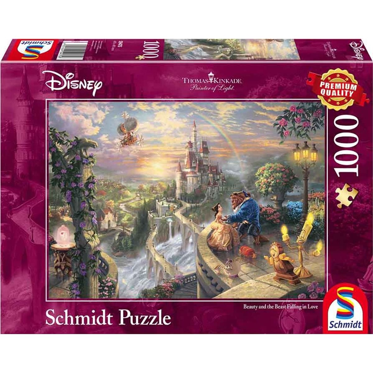 Disney Puslespil - Thomas Kinkade - Skønheden Og Udyret - 1000 Brikker - Schmidt