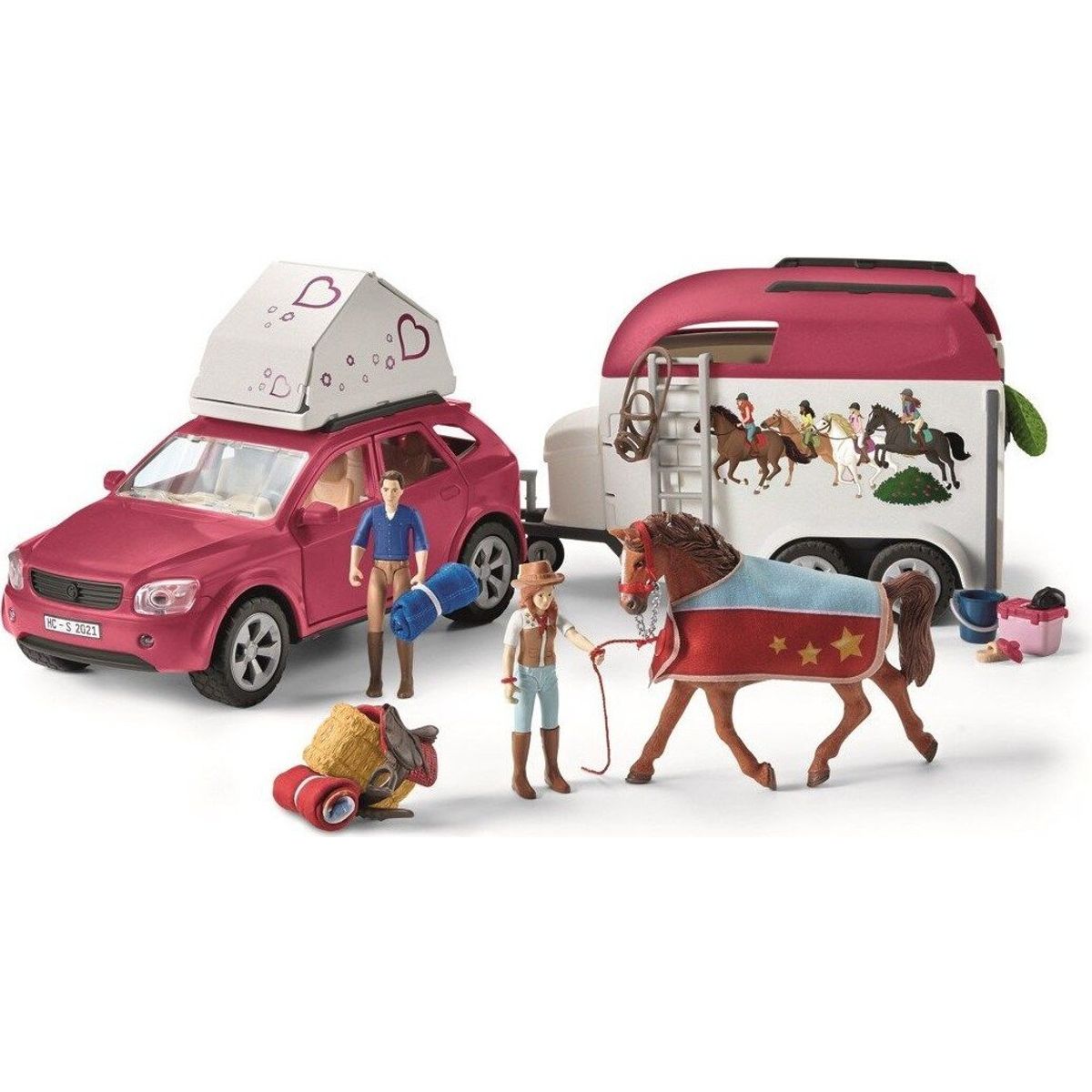 Schleich Horse Club - Bil Med Hestetrailer Og Tilbehør - 42535