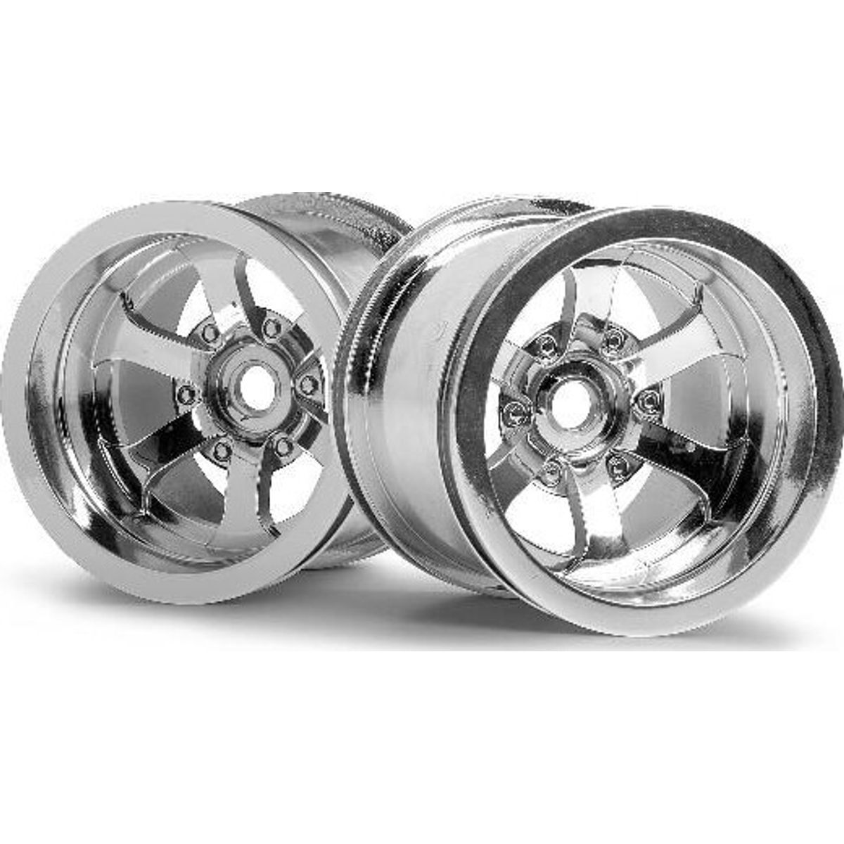 Scorch 6-spoke Wheel Shiny Chrome (55x50mm/2pcs) - Hp3087 - Hpi Racing