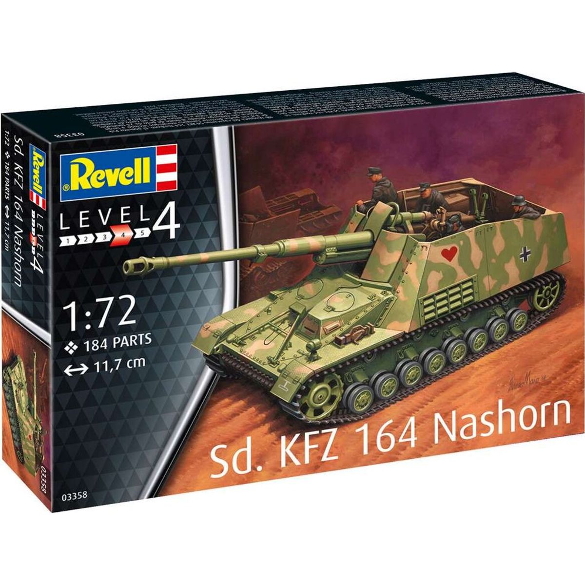 Revell - Sd.kfz. 164 Nashorn Modeltank - 1:72 - Level 4 - 03358