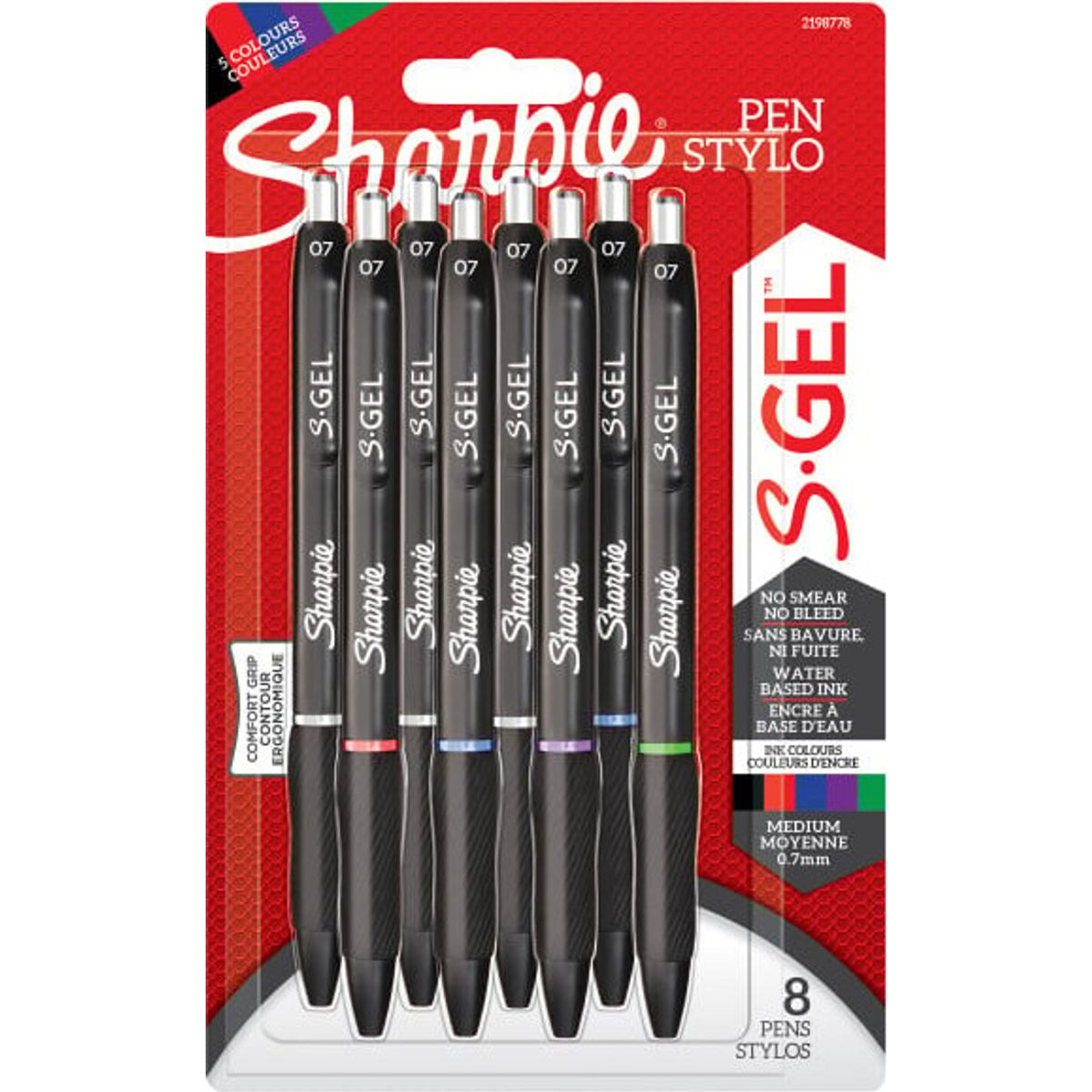 Sharpie - S-gel 0,7 Mm 8-blister (2198778)