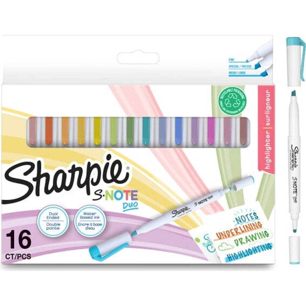 Sharpie - S-note Duo Overstregningstuscher (16 Stk)