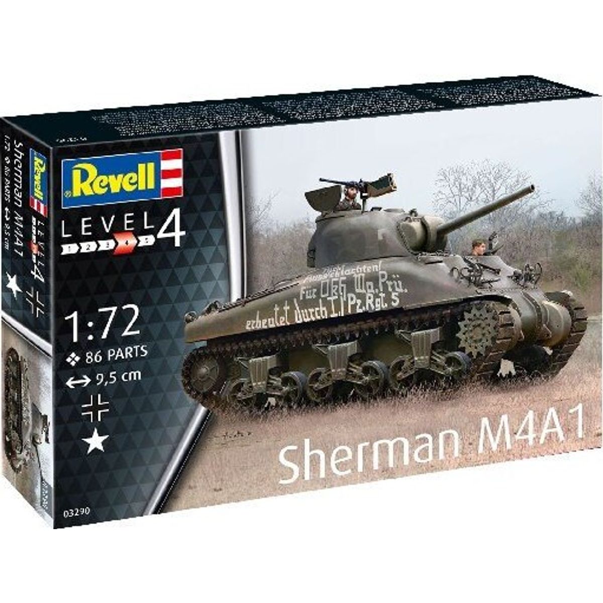 Revell - Sherman M4a1 Tank Byggesæt - 1:72 - Level 4 - 03290