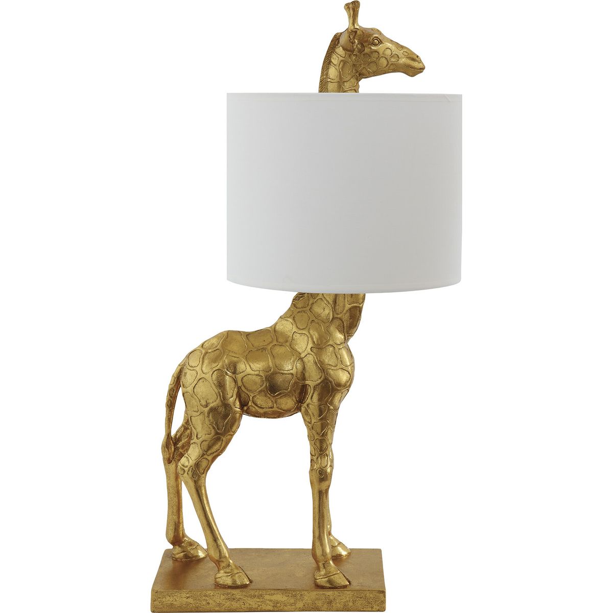 Creative Collection - Silas Bordlampe Med Skærm - Guld - Polyresin