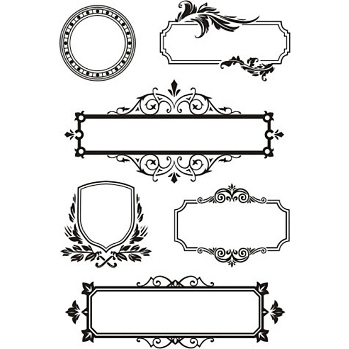 Silikone Stempler - Rammer Med Ornamenter - 11x15,5 Cm