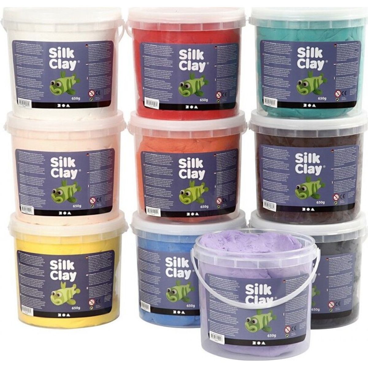 Silk Clay Modellervoks - Mange Farver - 10 Spande - 650g