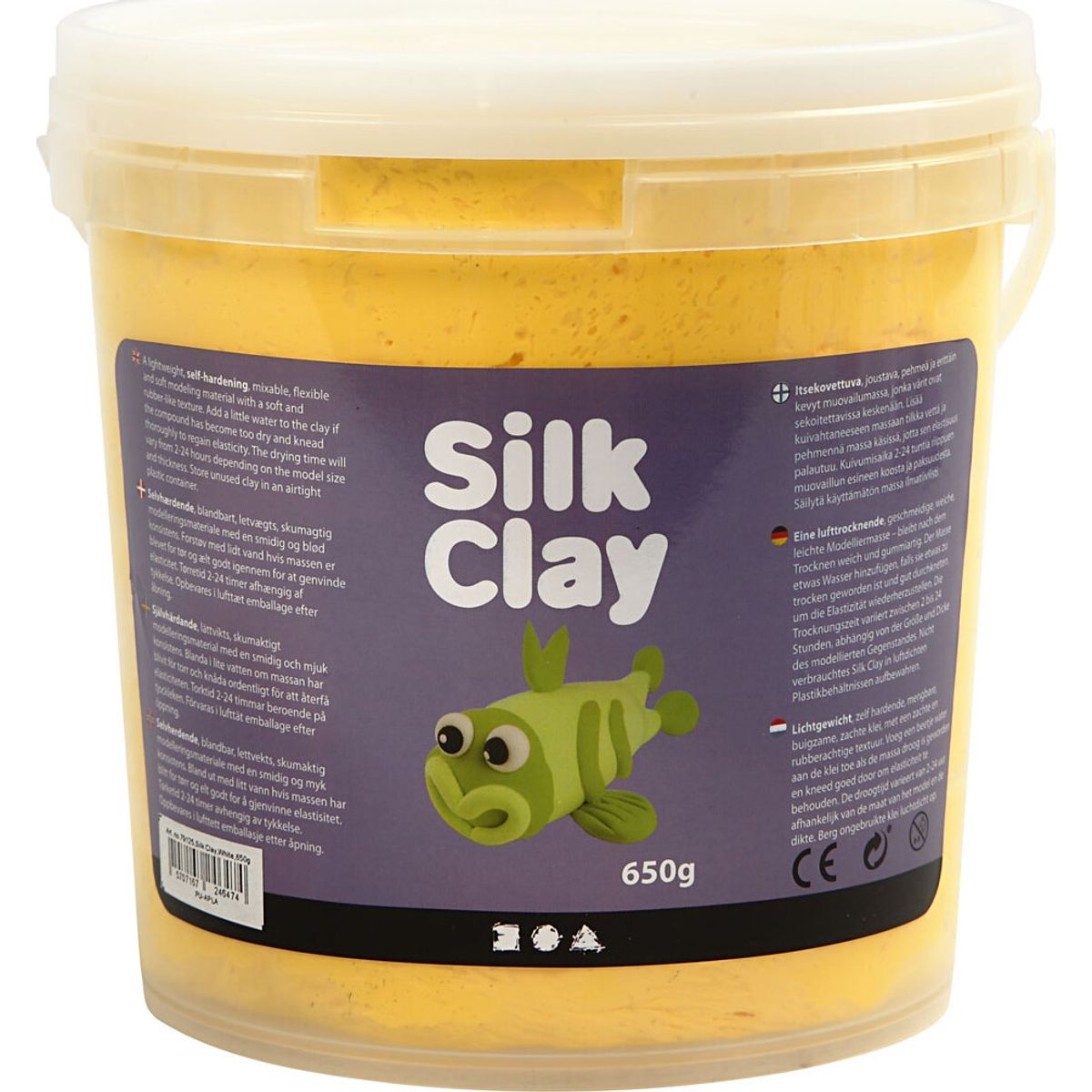 Silk Clay - Gul - Modellervoks I Spand - 650 G