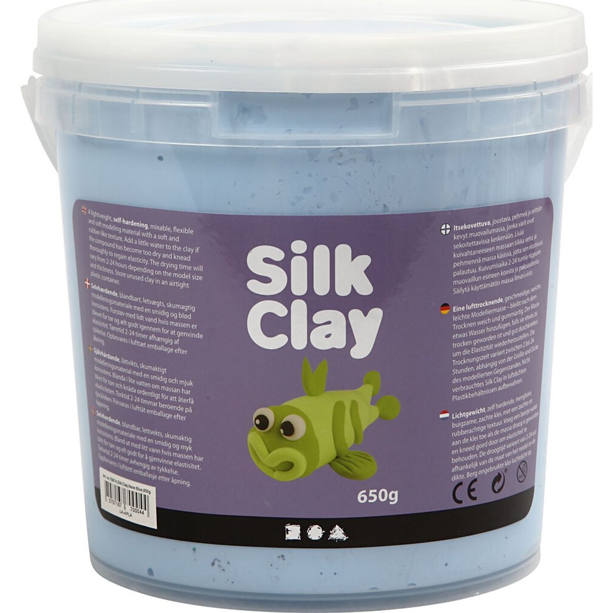 Silk Clay - Neon Blå -modellervoks I Spand - 650 G