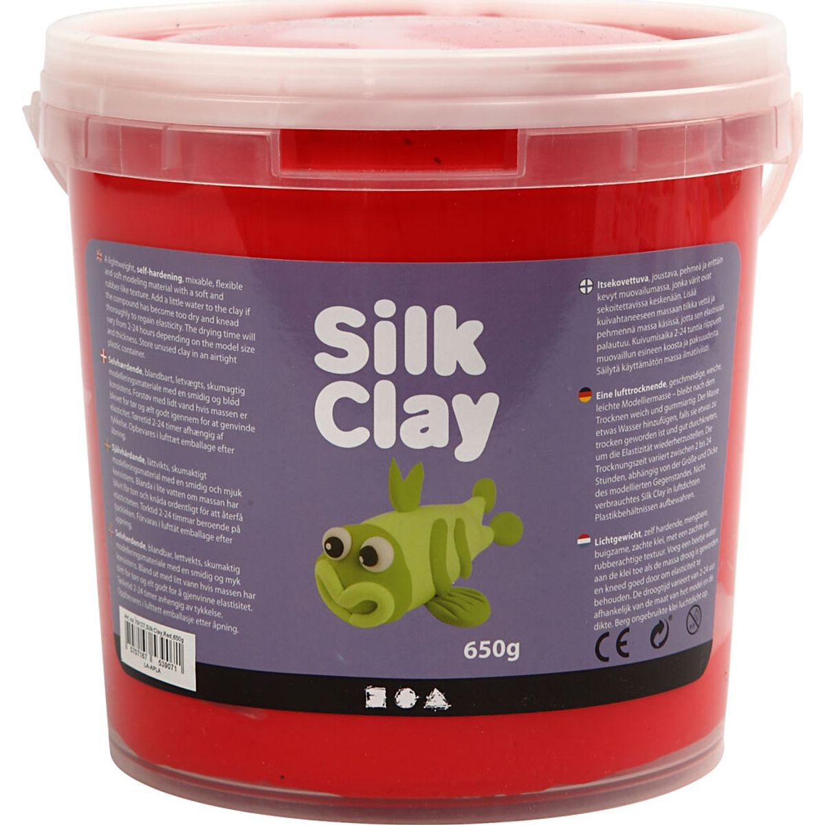 Silk Clay - Rød - Modellervoks I Spand - 650 G