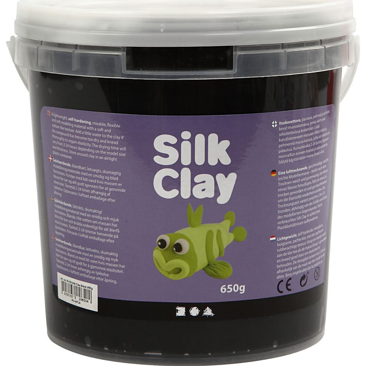 Silk Clay - Sort - Modellervoks I Spand - 650 G