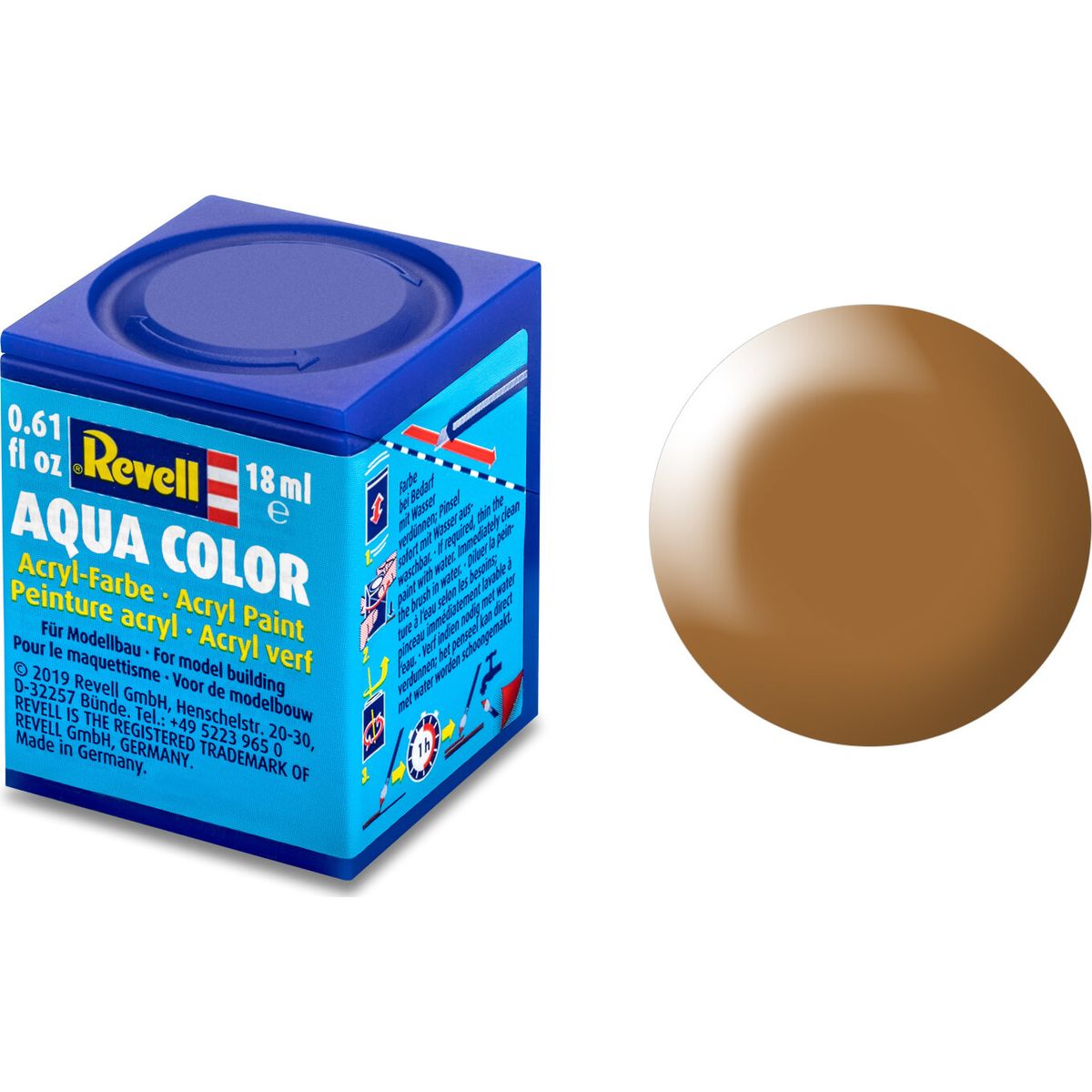 Revell - Aqua Color Akryl Maling Silke Træ Brun Ral 8001 18 Ml - 36382