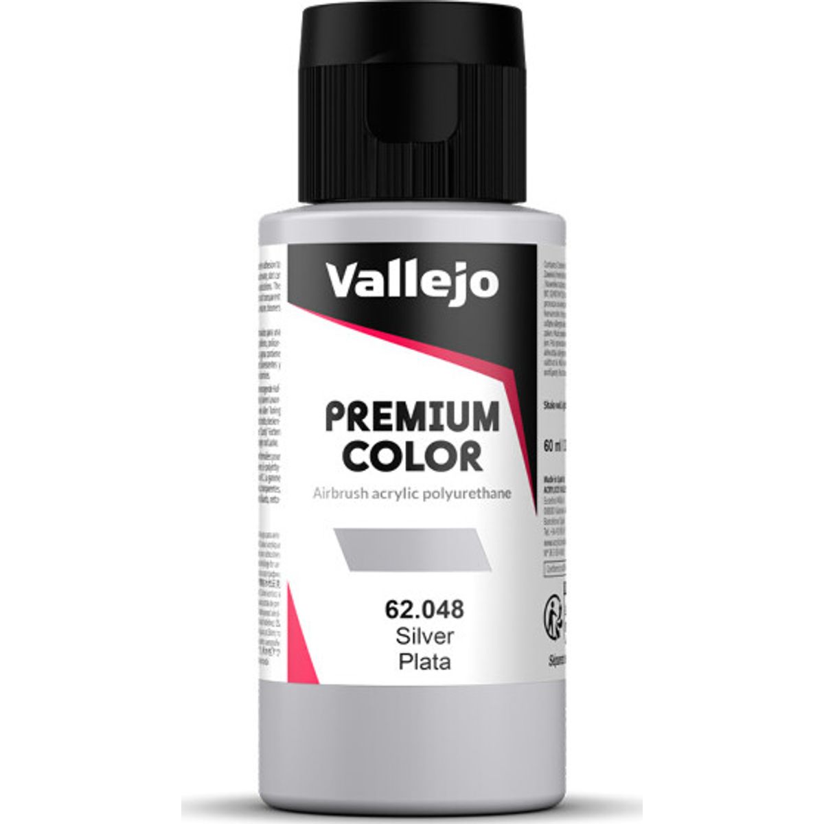 Vallejo - Premium Airbrush Maling - Sølv 60 Ml