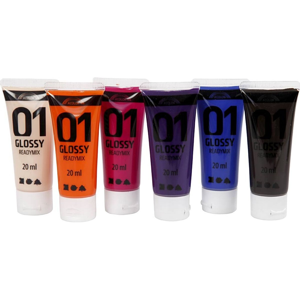 A-color - Skole Akrylmaling - Blank Sæt - 6x20 Ml