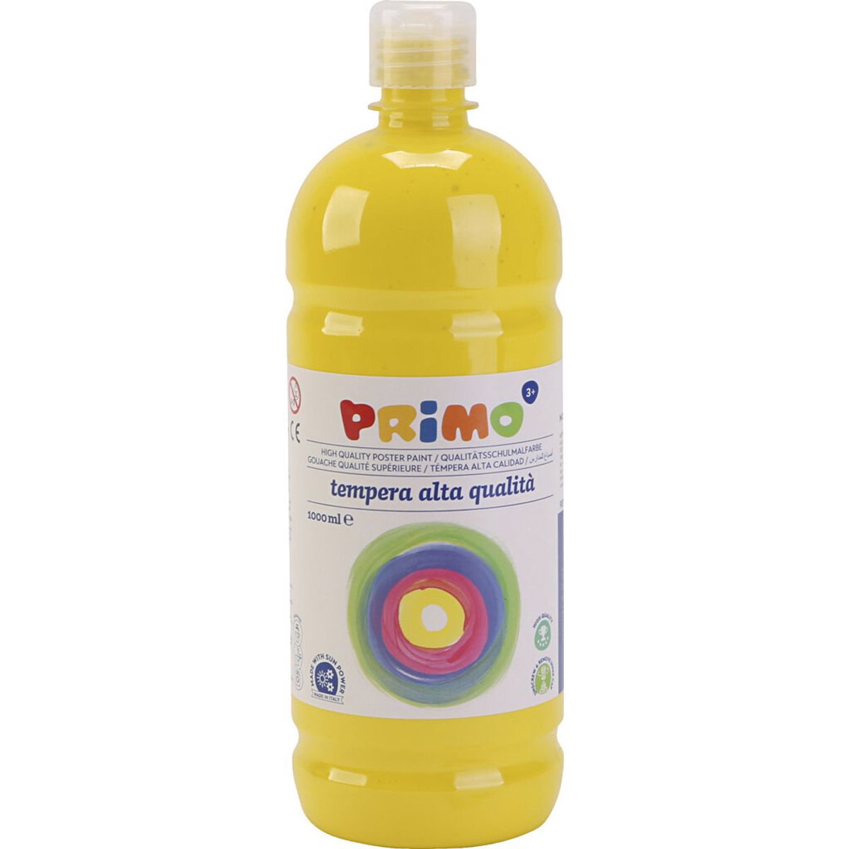 Skole Tempera Maling - Mat - Mat - Primær Gul - 1000 Ml