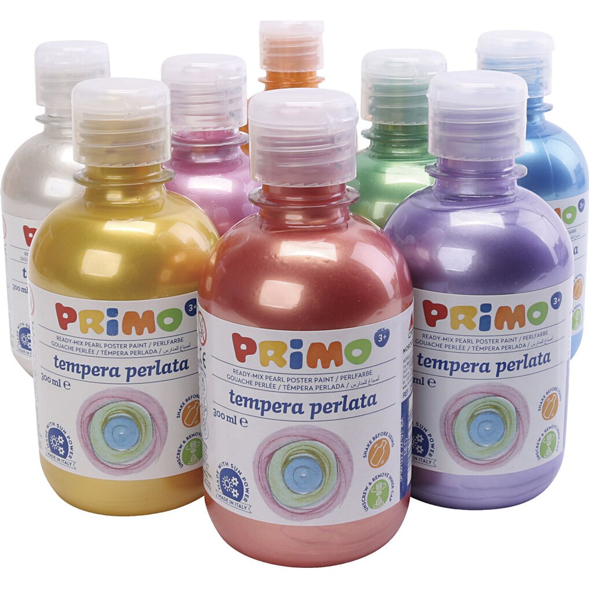 Skole Tempera Maling - Perlemor - Forskellige Farver - 8x300 Ml