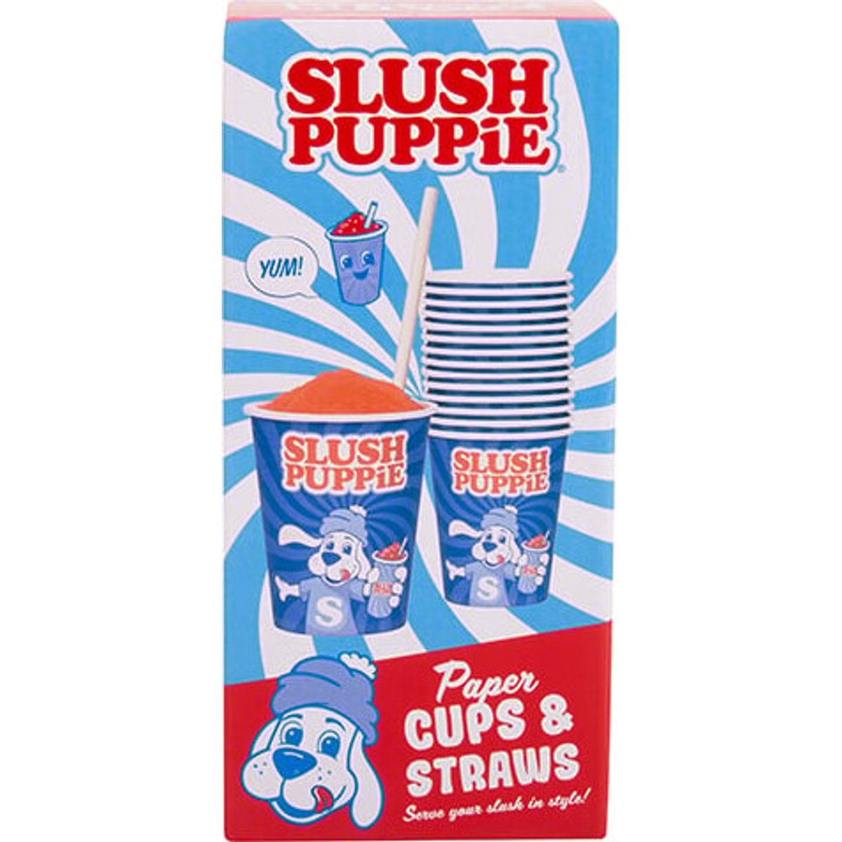 Slush Puppie Paper Cups (x 20) & Straws